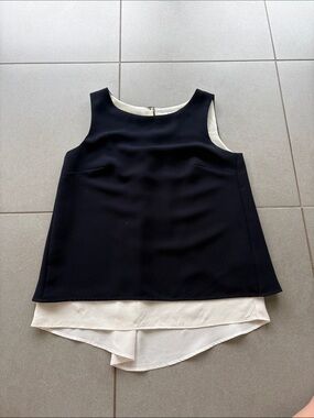 Bailey 44 Black and Cream High-Low Sleeveless Shift Dress